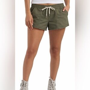 Vuori Vintage Ripstop Shorts Green Drawstring Casual Size S